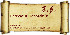 Bednarik Jonatán névjegykártya